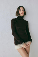 VRG GRL Long Sleeve | Women Bea Knit Skivvy Chocolate