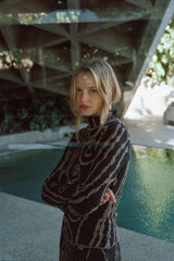 VRG GRL Long Sleeve | Women Ivy Muse Knit Skivvy Black Swirl