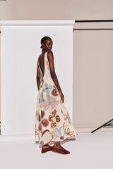 VRG GRL Midi/Maxi Dresses | Women Art Of Bloom Linen Bias Cut Maxi Dress Flower