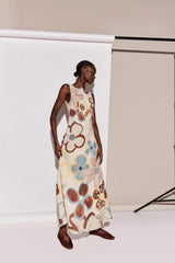 VRG GRL Midi/Maxi Dresses | Women Art Of Bloom Linen Bias Cut Maxi Dress Flower