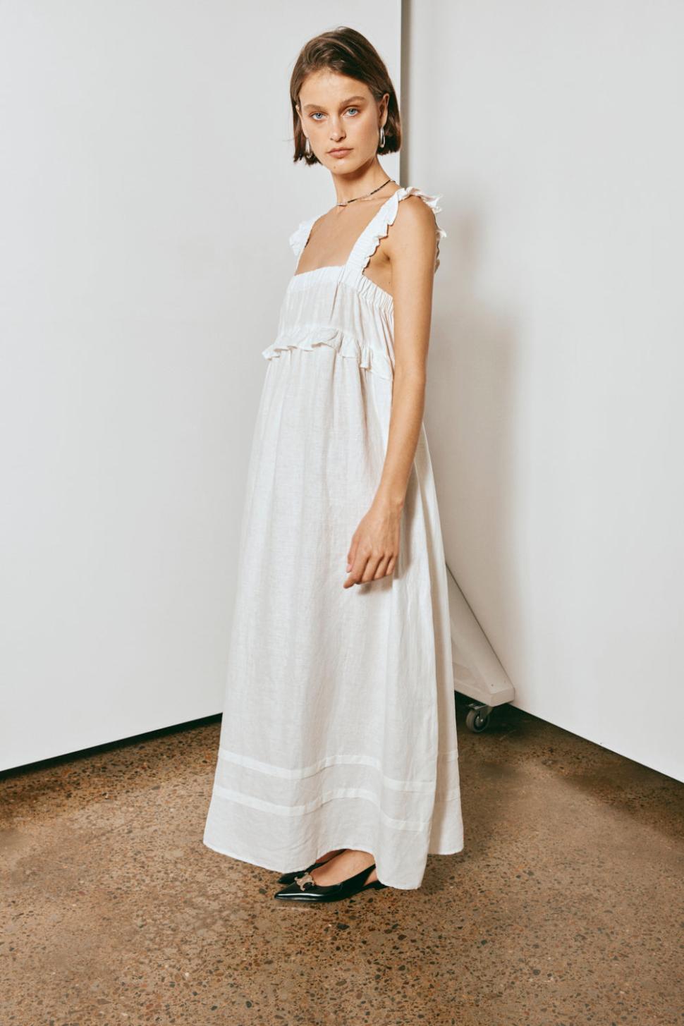 VRG GRL Midi/Maxi Dresses | Women Curate & Create Smock Maxi Dress White