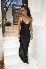VRG GRL Midi/Maxi Dresses | Women Isle Of Paradise Bias Cut Maxi Dress Black