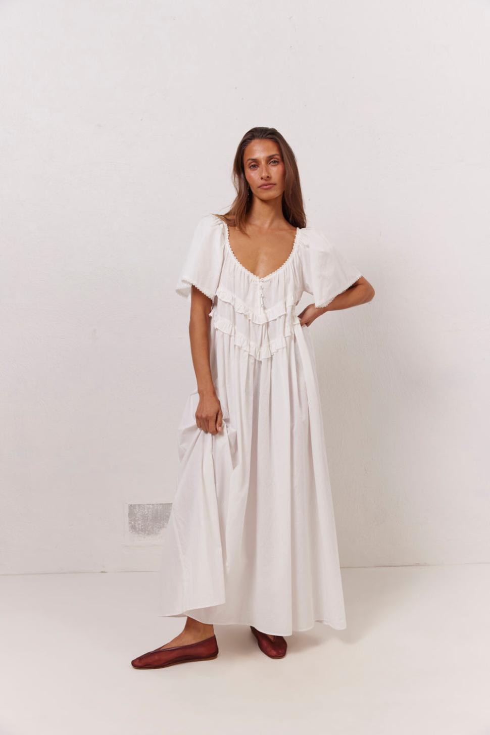 VRG GRL Midi/Maxi Dresses | Women La Prairie Smock Midi Dress White