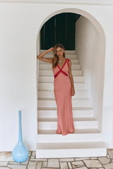 VRG GRL Midi/Maxi Dresses | Women Meet Me On The Dance Floor Bias Cut Maxi Dress Coral