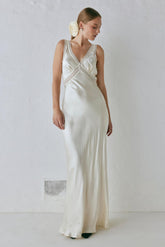 VRG GRL Midi/Maxi Dresses | Women Meet Me On The Dance Floor Bias Cut Maxi Dress Cream