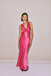 VRG GRL Midi/Maxi Dresses | Women Meet Me On The Dance Floor Bias Cut Maxi Dress Fuchsia