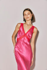 VRG GRL Midi/Maxi Dresses | Women Meet Me On The Dance Floor Bias Cut Maxi Dress Fuchsia