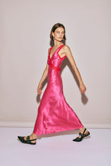 VRG GRL Midi/Maxi Dresses | Women Meet Me On The Dance Floor Bias Cut Maxi Dress Fuchsia