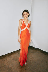 VRG GRL Midi/Maxi Dresses | Women Meet Me On The Dance Floor Bias Cut Maxi Dress Orange