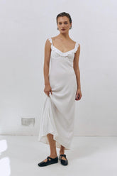 VRG GRL Midi/Maxi Dresses | Women Rosalia Bias Cut Midi Dress White