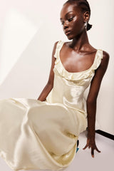 VRG GRL Midi/Maxi Dresses | Women Rosalia Satin Bias Cut Maxi Dress Butter