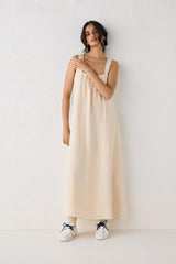 VRG GRL Midi/Maxi Dresses | Women San Paolo Smock Linen Midi Dress Natural