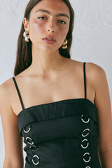 VRG GRL Mini Dresses | Women Alessa Linen Mini Dress Black