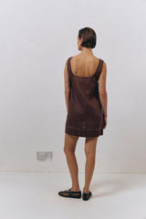 VRG GRL Mini Dresses | Women Alice Linen Mini Dress Brown
