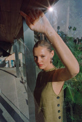 VRG GRL Mini Dresses | Women Annabelle Linen Mini Dress Olive