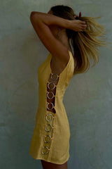 VRG GRL Mini Dresses | Women Discoteca Mini Dress Yellow