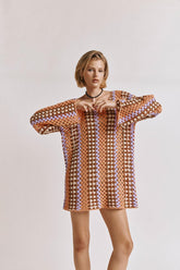 VRG GRL Mini Dresses | Women Myra Crochet Mini Dress Apricot
