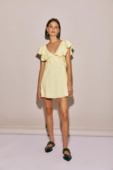 VRG GRL Mini Dresses | Women Party Nights Frill Mini Dress Lemon