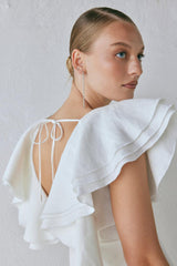 VRG GRL Mini Dresses | Women Party Nights Linen Mini Dress White