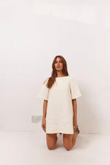 VRG GRL Mini Dresses | Women Suki Denim Mini Dress Cream