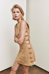 VRG GRL Mini Dresses | Women Tia Linen Mini Dress Ochre