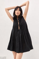 VRG GRL Mini Dresses | Women Valeria Linen Mini Dress Black