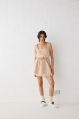 VRG GRL Mini Dresses | Women Verve Linen Mini Dress Blush