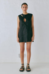 VRG GRL Mini Dresses | Women Yuri Linen Mini Dress Black