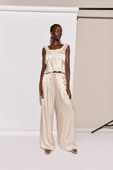 VRG GRL Pants | Women Merci Satin Pants Champagne