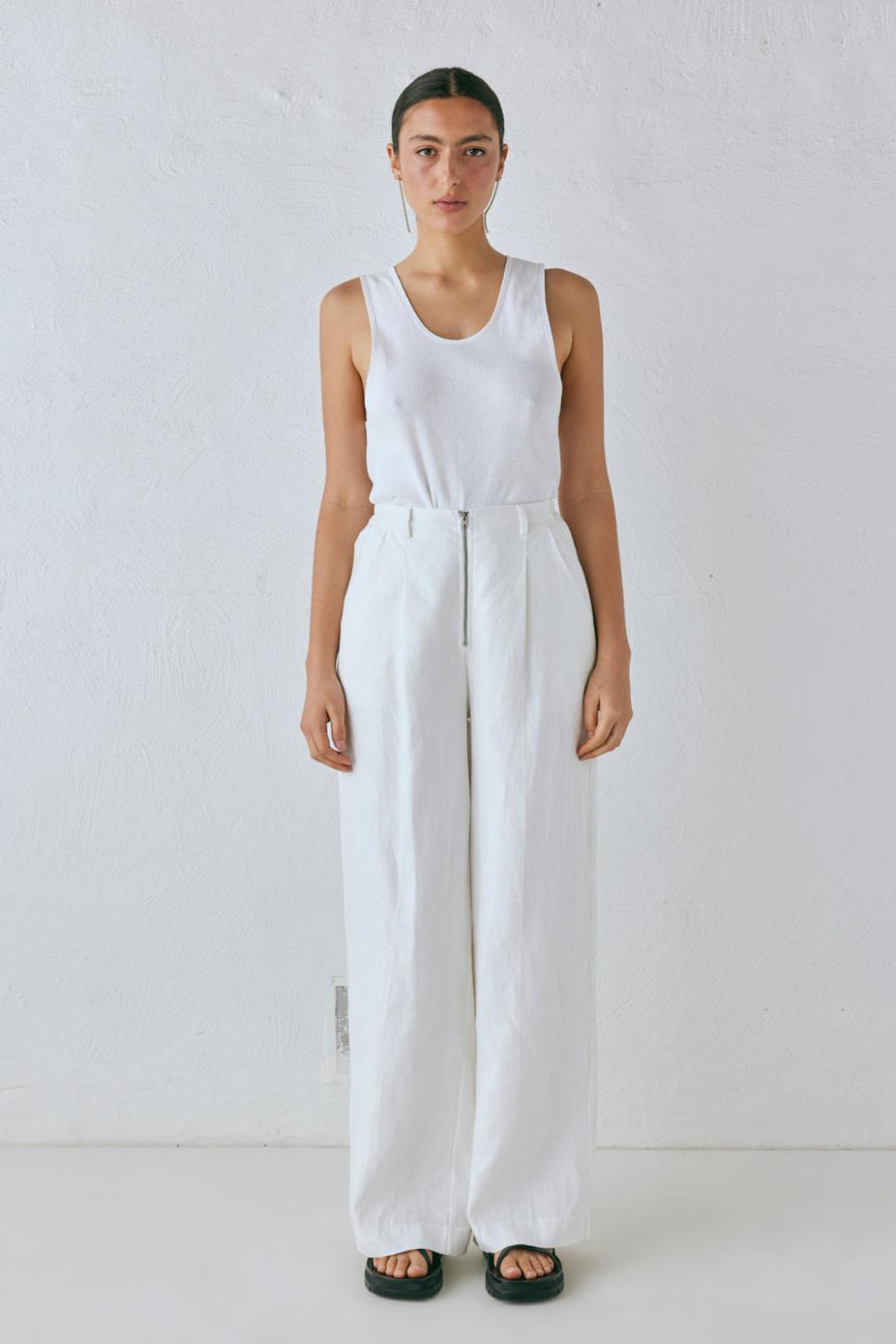 VRG GRL Pants | Women Nahna Linen Pants White