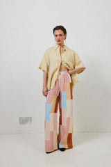 VRG GRL Pants | Women Petra Linen Pants Patchwork