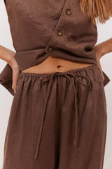 VRG GRL Pants | Women Raya Linen Pants Chocolate