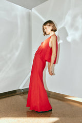 VRG GRL Sets | Women Ena Linen Bias Cut Maxi Skirt Chilli