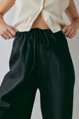 VRG GRL Sets | Women Rae Satin Pants Black