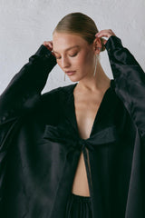 VRG GRL Sets | Women Rae Satin Top Black