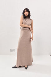 VRG GRL Sets | Women Rowe Knit Maxi Skirt Mocha