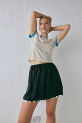VRG GRL Sets | Women Spritz Mini Skirt Black