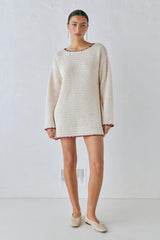 VRG GRL Sets | Women Stella Knit Tunic Cream