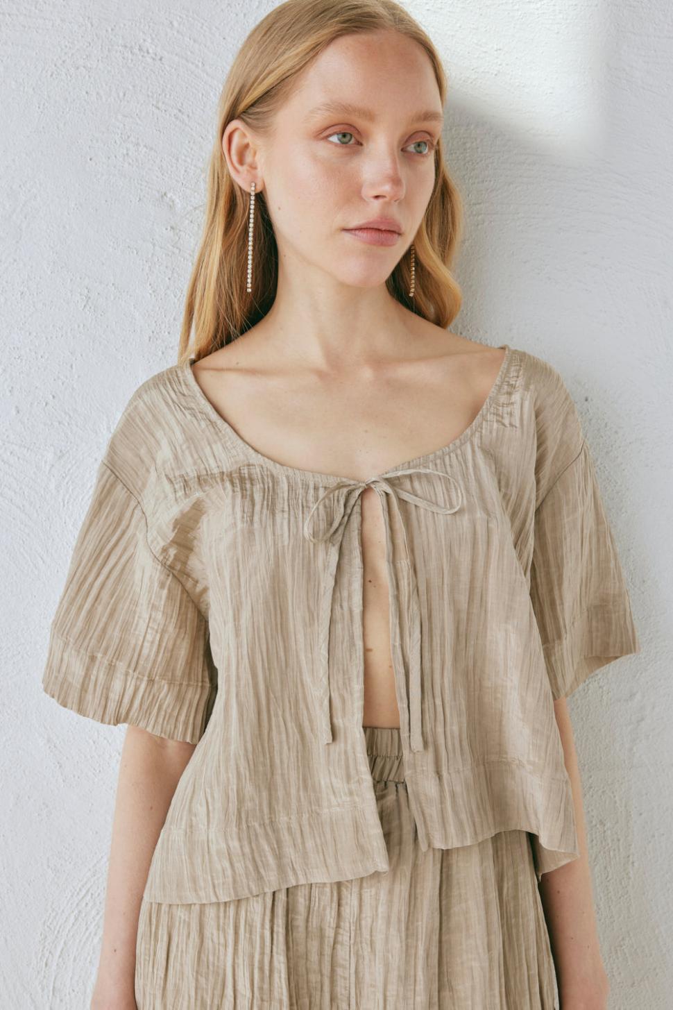 VRG GRL Sets | Women The Sea & I Smock Top Taupe