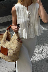 VRG GRL Sets | Women Valeria Linen Top White