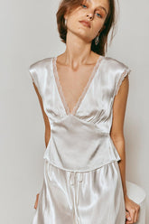 VRG GRL Sets | Women Vintage Lover Tie Back Top White