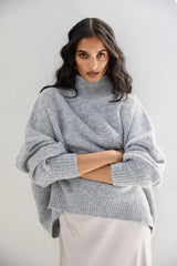 VRG GRL Sets | Women Yumi Knit Jumper Grey Marle