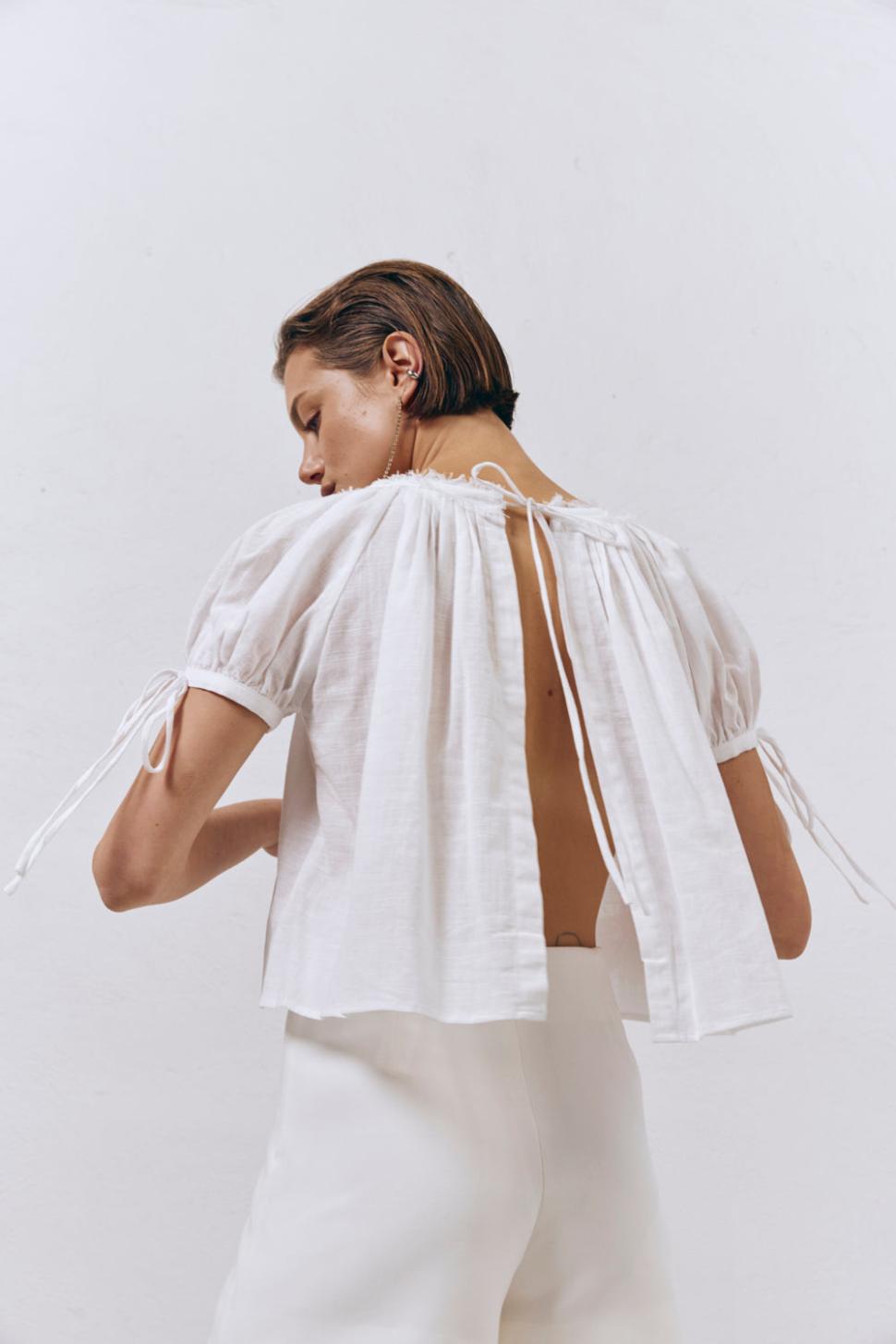 VRG GRL Short Sleeve | Women Harry Girl Smock Top White