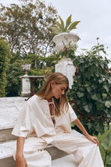 VRG GRL Short Sleeve | Women Naomi Smock Top Cream