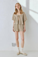 VRG GRL Short Sleeve | Women The Sea & I Smock Top Taupe