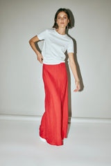 VRG GRL Skirts | Women Ena Linen Bias Cut Maxi Skirt Chilli