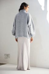 VRG GRL Skirts | Women Florence Bias Cut Maxi Skirt Silver