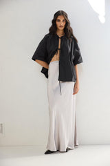 VRG GRL Skirts | Women Florence Bias Cut Maxi Skirt Silver