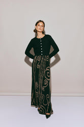 VRG GRL Skirts | Women Ivy Muse Knit Maxi Skirt Black Swirl