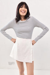 VRG GRL Skirts | Women Jardin Linen Mini Skort White